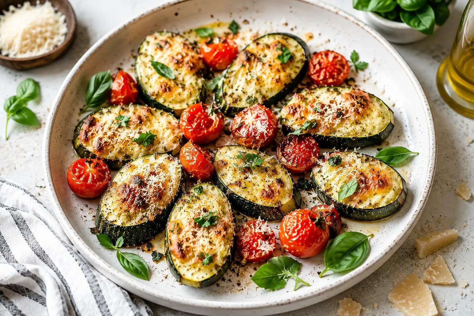 Roasted Cheese Zucchini with Parmesan & Cherry Tomatoes: The Easiest 30-Minute Side Dish
