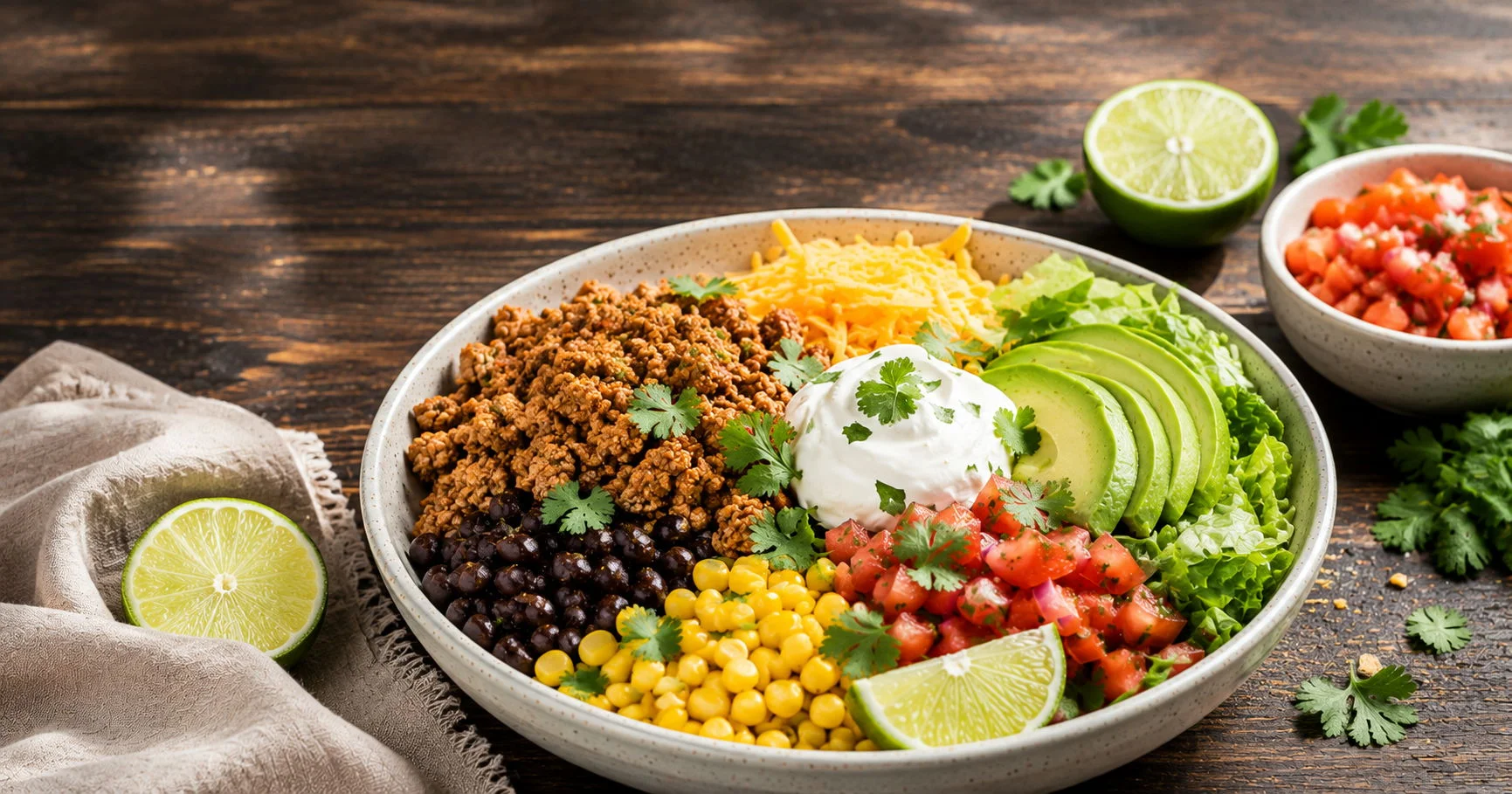 High Protein Turkey Taco Bowl – easy 30-minute healthy dinner recipe